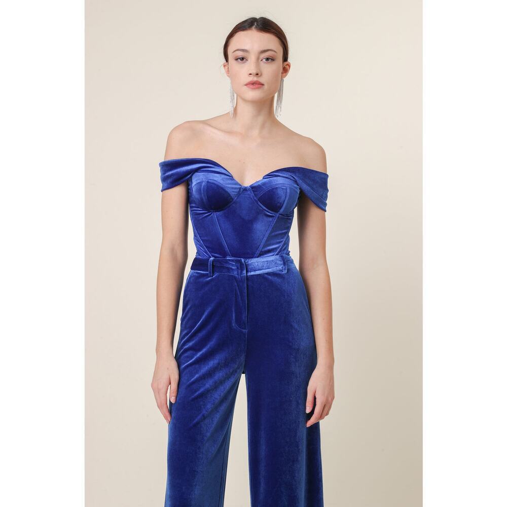 REVOLVE brand Line&Dot du jour corset top sapphire blue sz sm women’s NWT